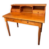 Wooden desk with drawers and storage