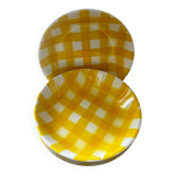 Set of 4 Digoin Sarreguemines Scottish yellow soup plates