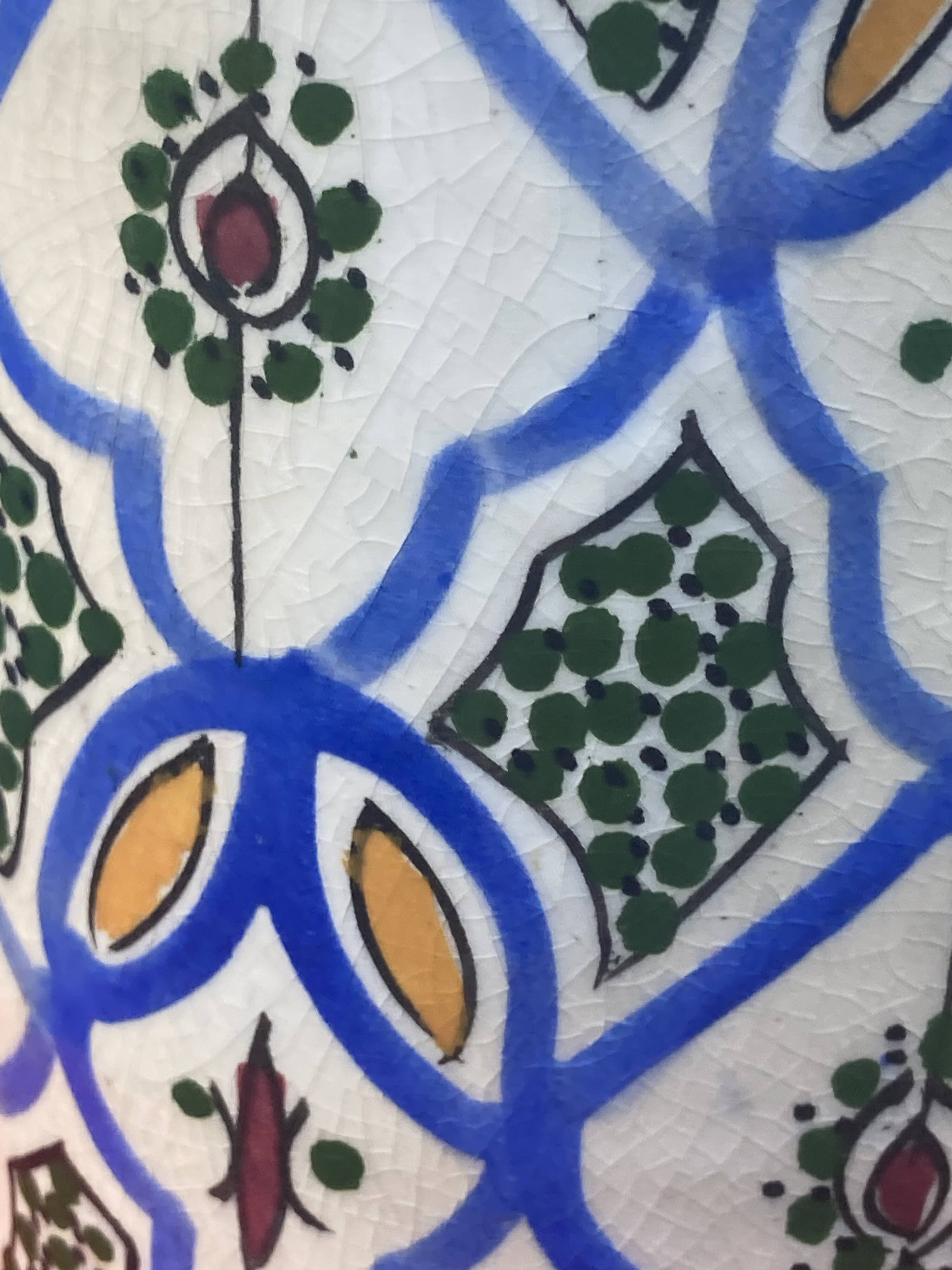 Antique Moroccan Ceramic Vase Signed - XXL Size