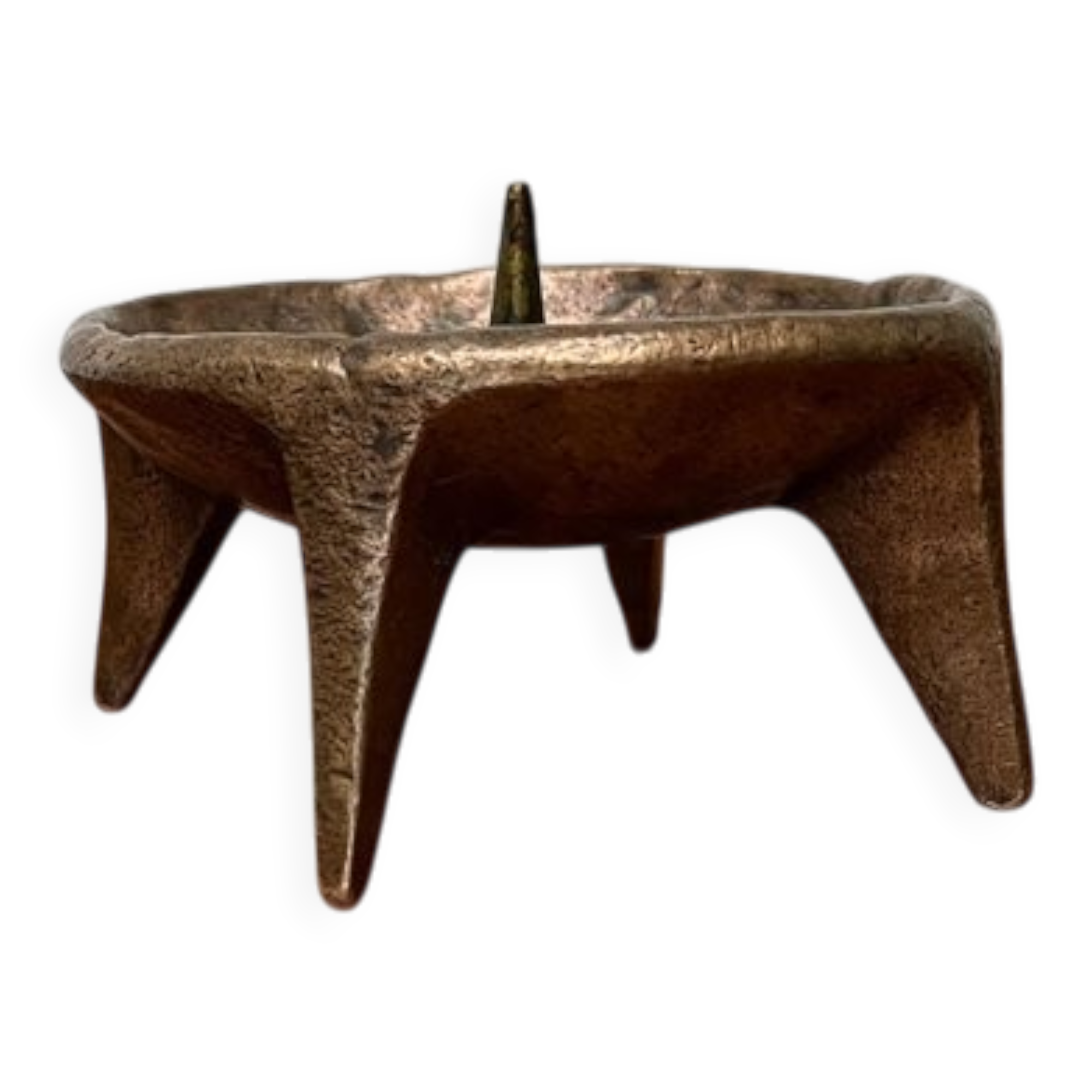 Brutalist Mid-Century Candle Holder in Bronze, 1960s