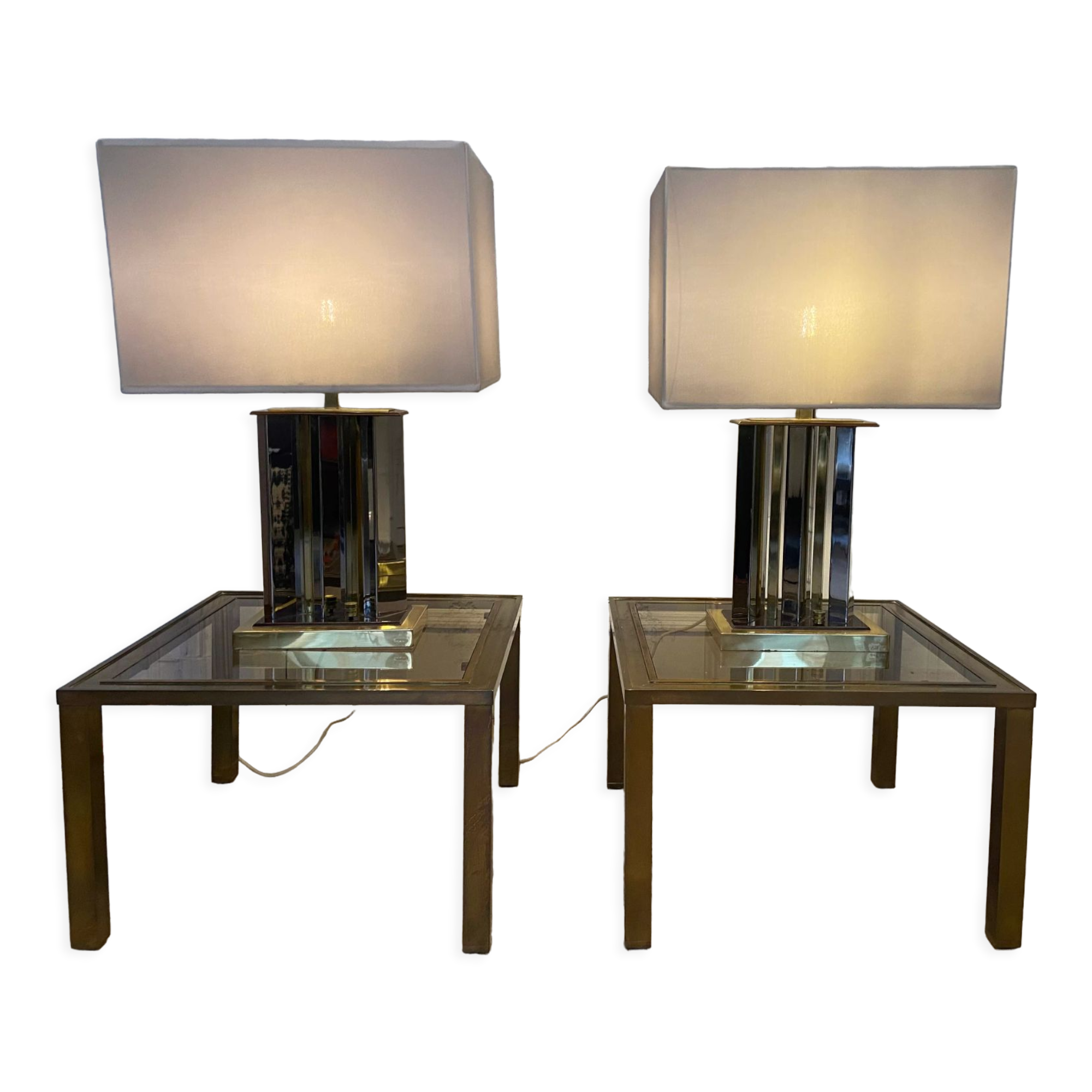 Pair of Romeo Rega lamps, signed