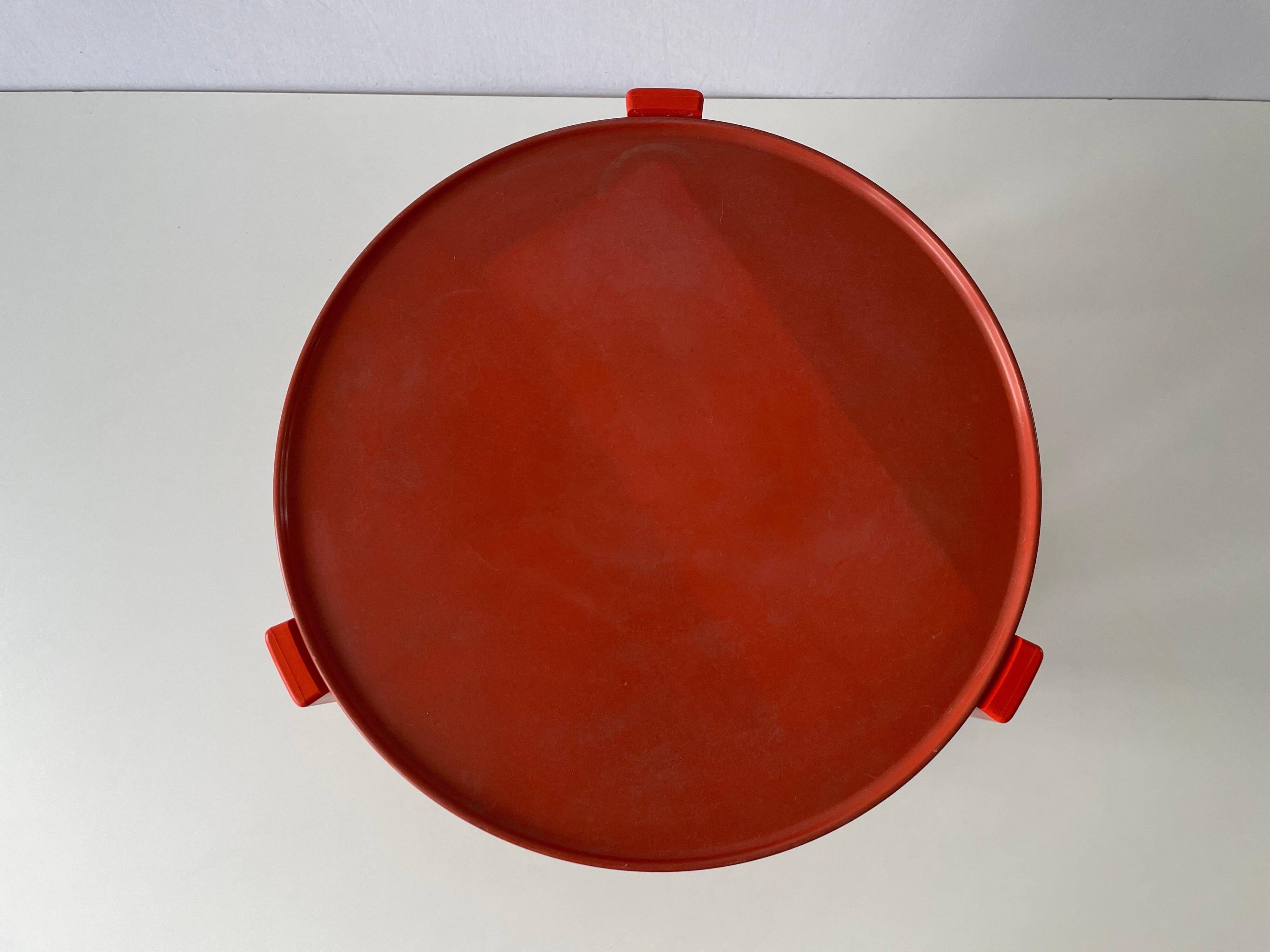 Chariot en plexiglas orange AGE, années 1970, Allemagne
