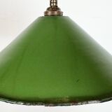 Industrial British Green Enamel Factory Pendant Lamp, 1950s