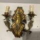 Italian tole sconces with ceramic summer flowers, 1960s , set of 2