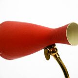 Paire de lampes de table Diabolo en forme de patte de corbeau rouges de style Mid Century Modern de Cosack.