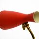 Pair of red Mid Century Modern Diabolo crow's foot table lamps from Cosack