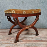 Empire curule stool with mahogany goosenecks