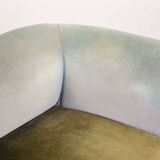Chesterfield Duotone 2-Seat Sofa in Frosted Blue & Green Velvet 1950s