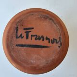 Ceramic jug with Provencal floral pattern signed (Signature to be identified)