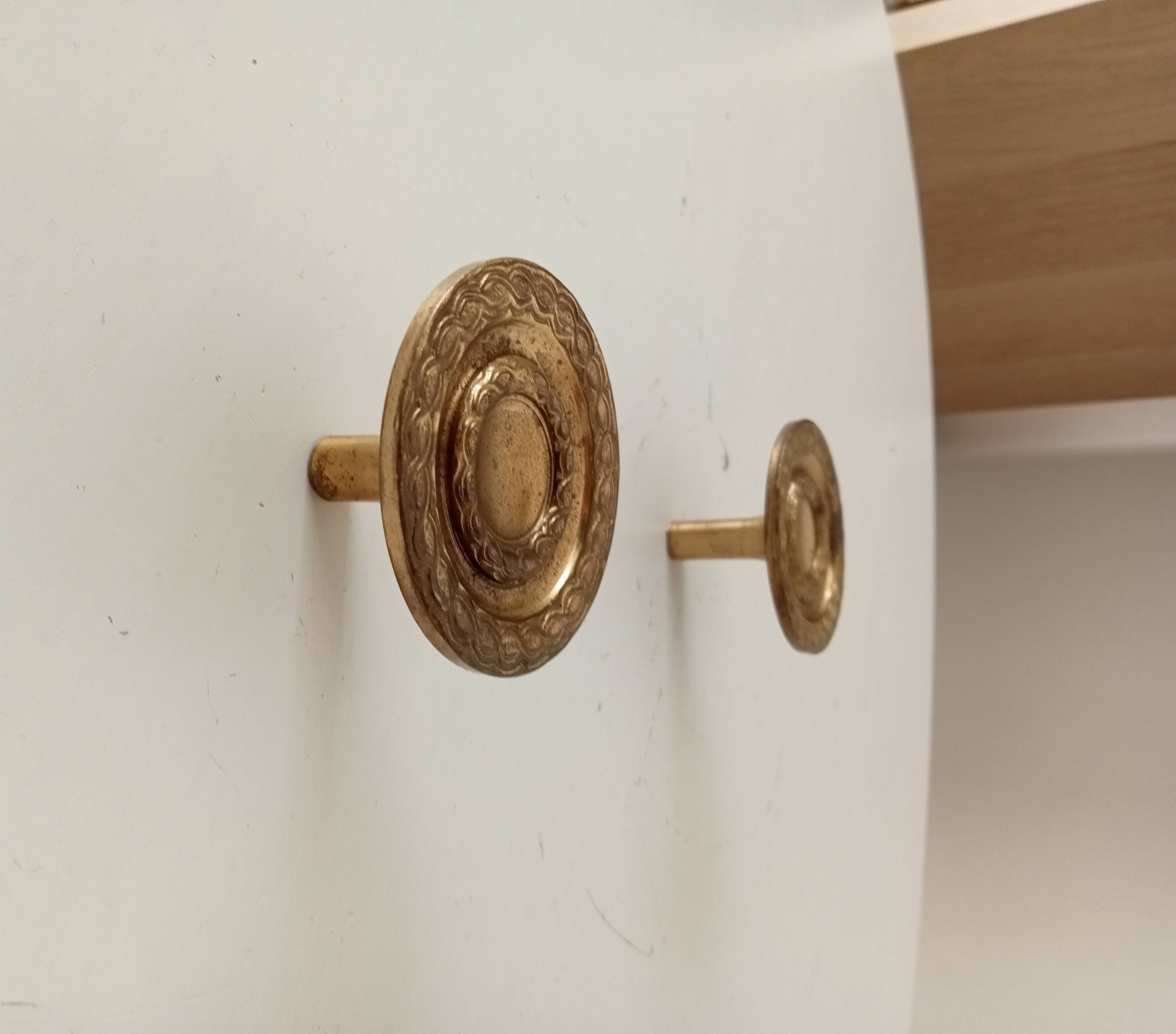 Antique Empire-style furniture handle in solid gilded bronze.