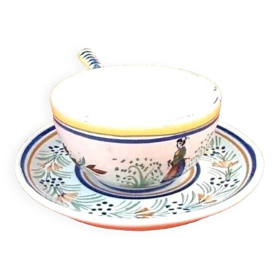 Tasse / Soucoupe à déjeuner Faïence Henriot Quimper France