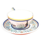 Cup / Saucer for breakfast Faïence Henriot Quimper France