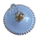 Suspension en opaline dentelée blanche et transparente début XXe