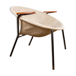 Fauteuil danois en cuir, acier
