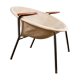 Danish armchair in Leather, Steel and Teak, Balloon model by Hans Olsen 1960.