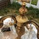Pair of 3-light bronze candlestick lamps