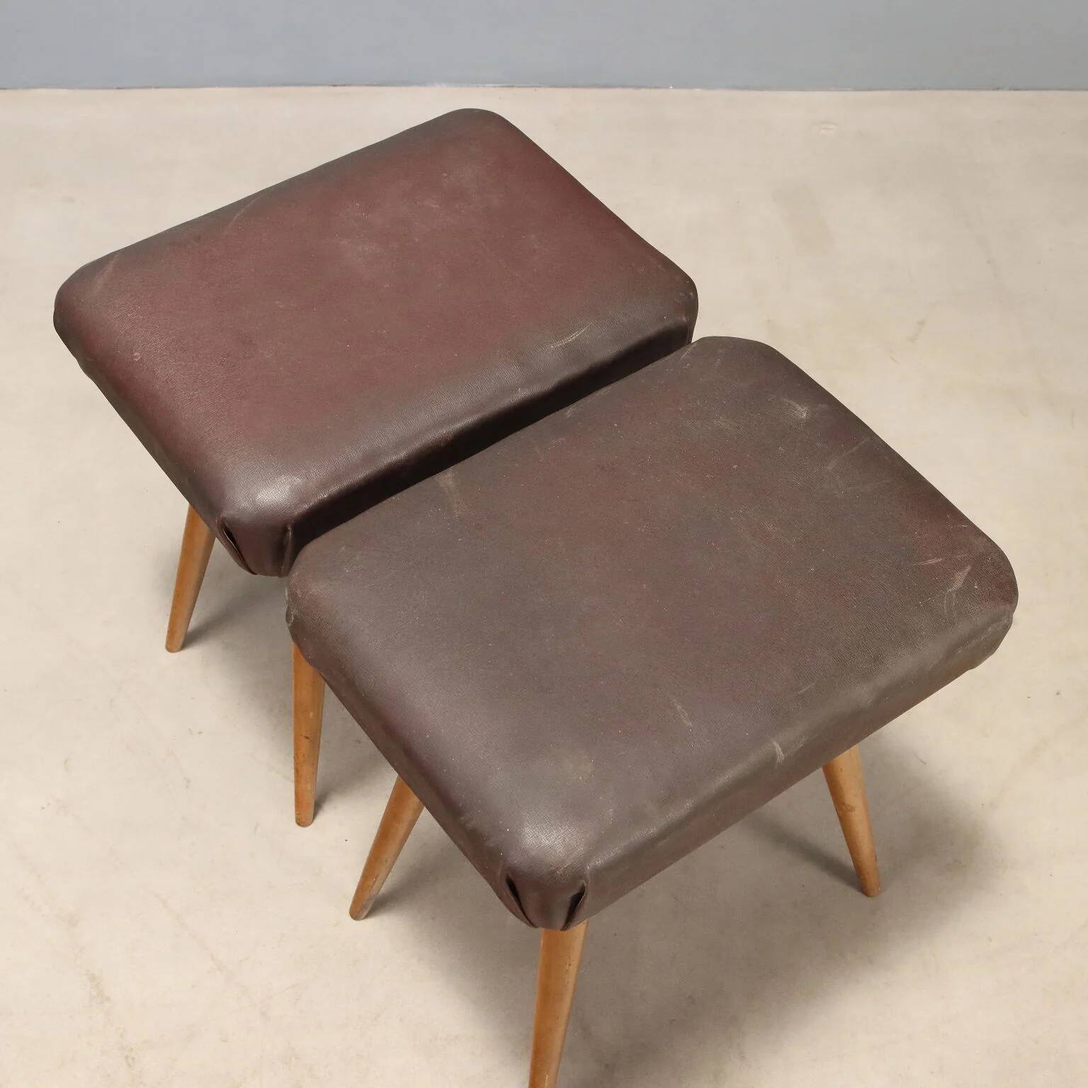 Pair of vintage stools from the 1950s.