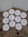 Set of 11 flat plates Nuova Fontebasso Made in Italy Floral pattern