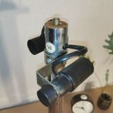 Mushroom lamp, chrome metal saucer, Aluminor, France, 1970