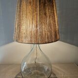 Vintage demijohn XL lamp in glass and jute rope
