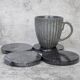 Gabriella – Black Round Natural Marble Coasters - set of 4