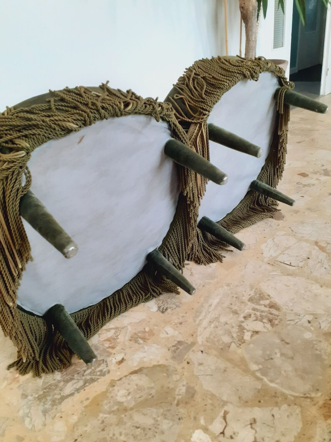 Pair of toad armchairs