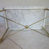 Marble and brass coffee table