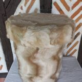 Pelfran beige furry pouf