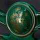 Paire de lampes en faïence verte et dorée, circa 1940