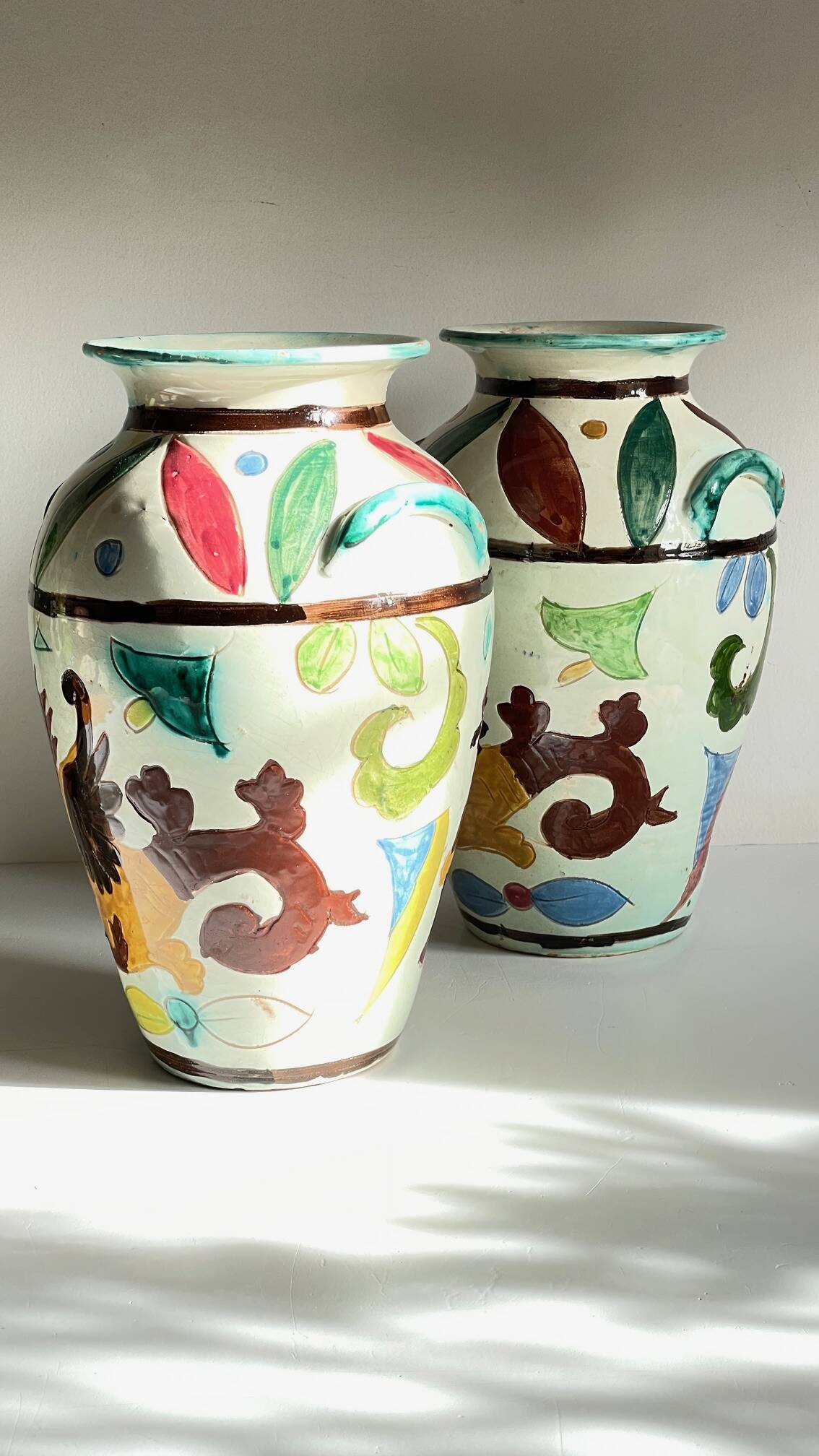Vases vintage italy motif dragon