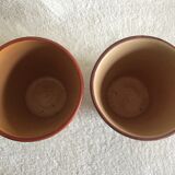 Enamelled terracotta flower pots