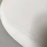 White monobloc design chair by Verner Panton, white edition Vitra.