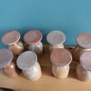 8 Puisaye stoneware stemmed glasses cups