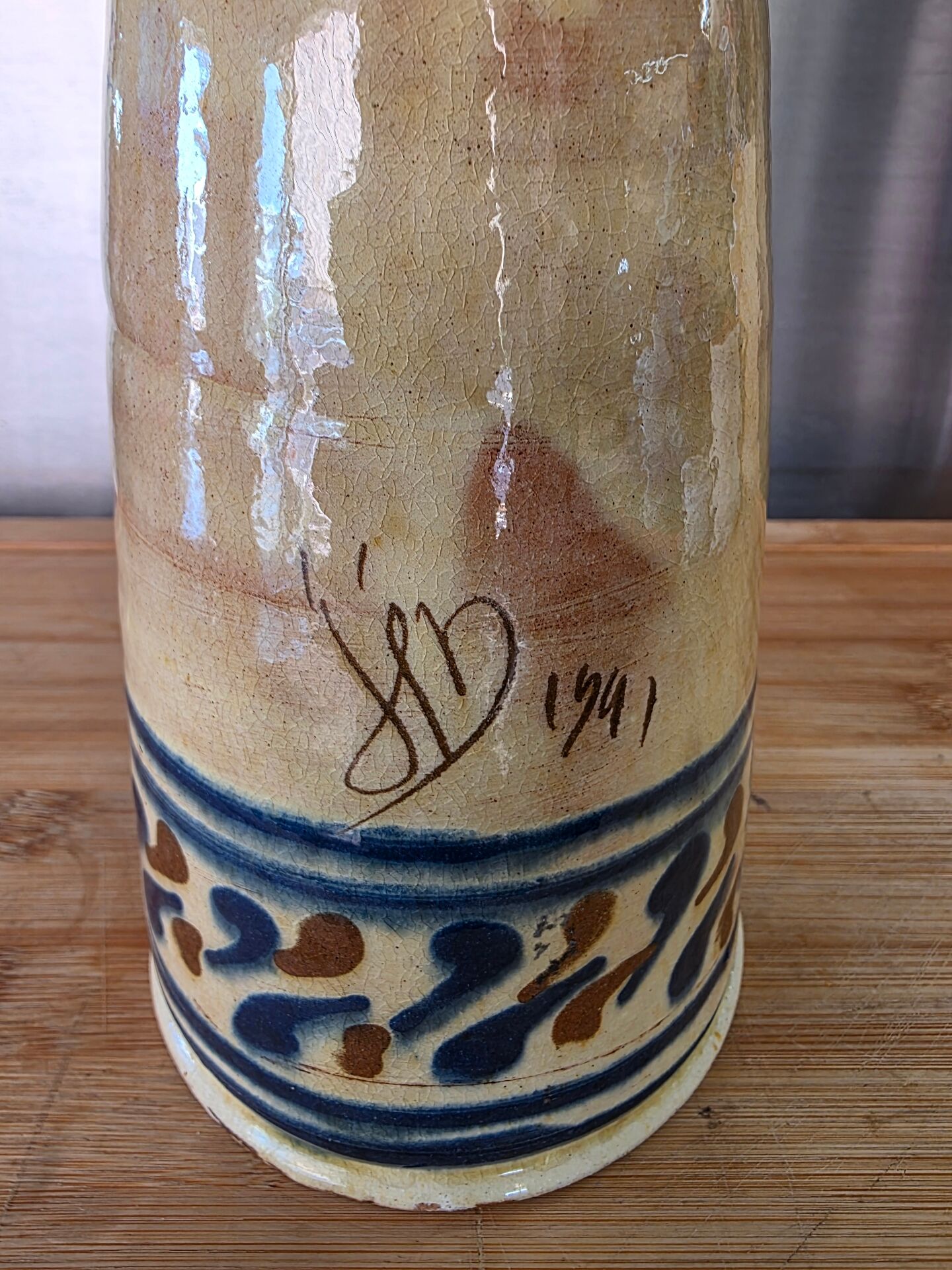 Vintage anthropomorphic vase signed and dated 1941