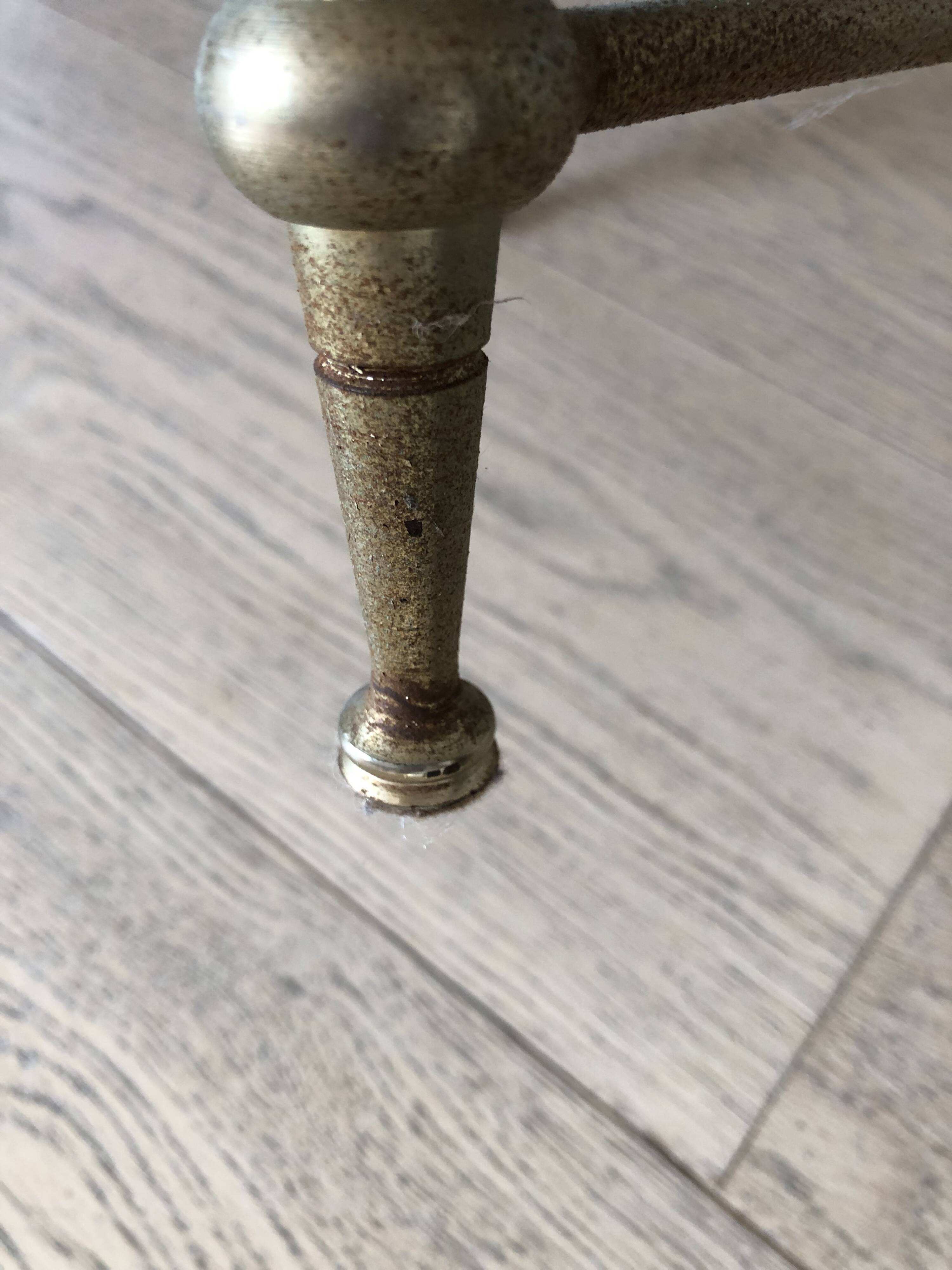 Brass and smoked glass stool