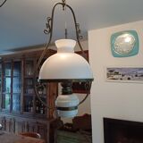 19th century white opaline pendant light