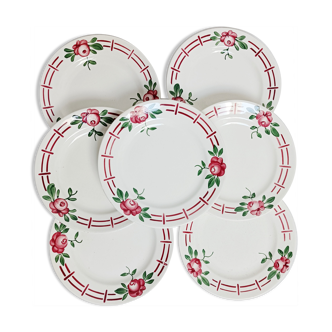 Lot de 7 assiettes à dessert Digoin Castille