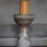Vintage ceramic candle holder, candle holder signed André l'Helguen for Keraluc