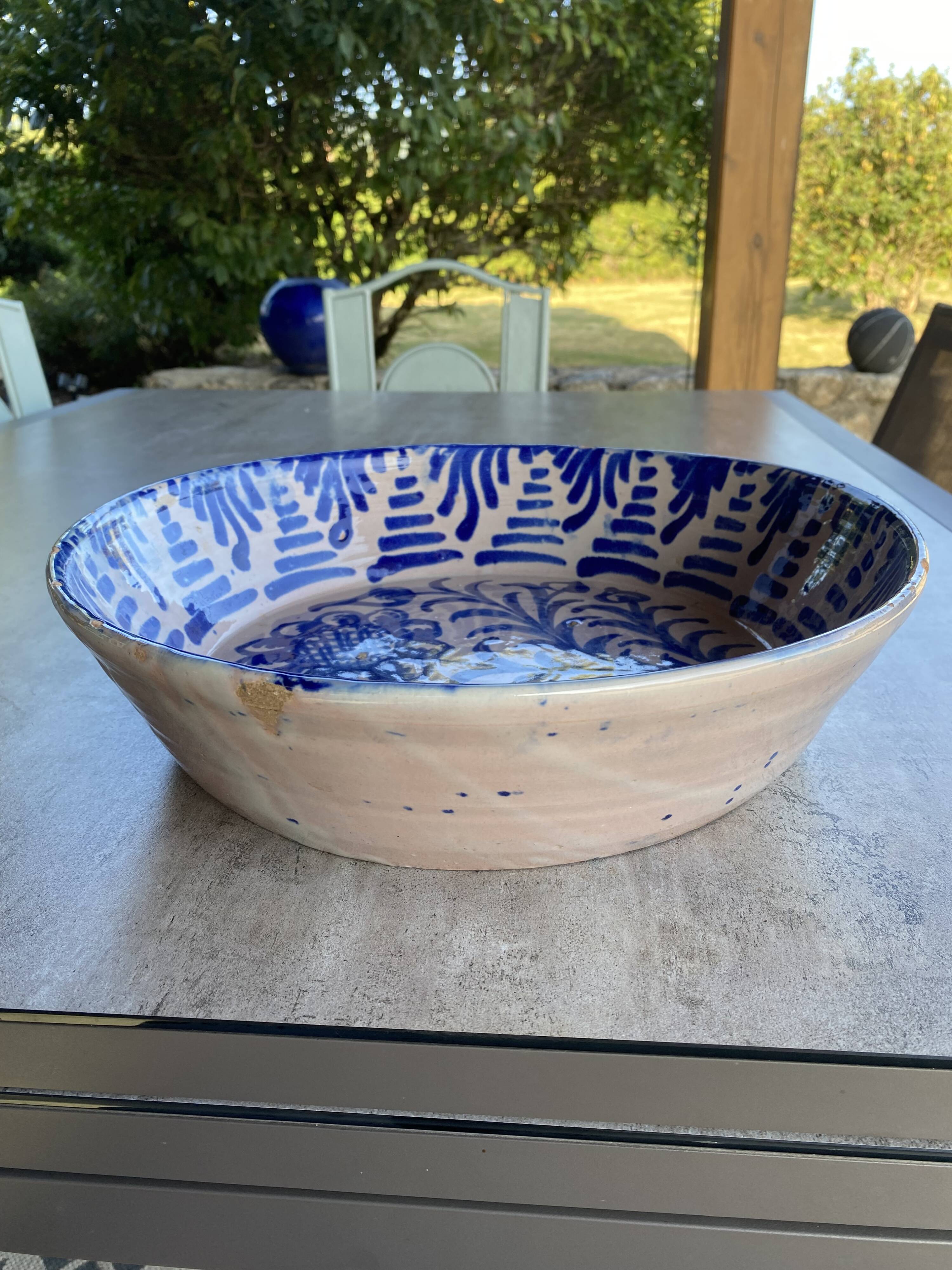 Large hollow ceramic dish from Spain