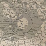 Lithograph engraving world map of 1922