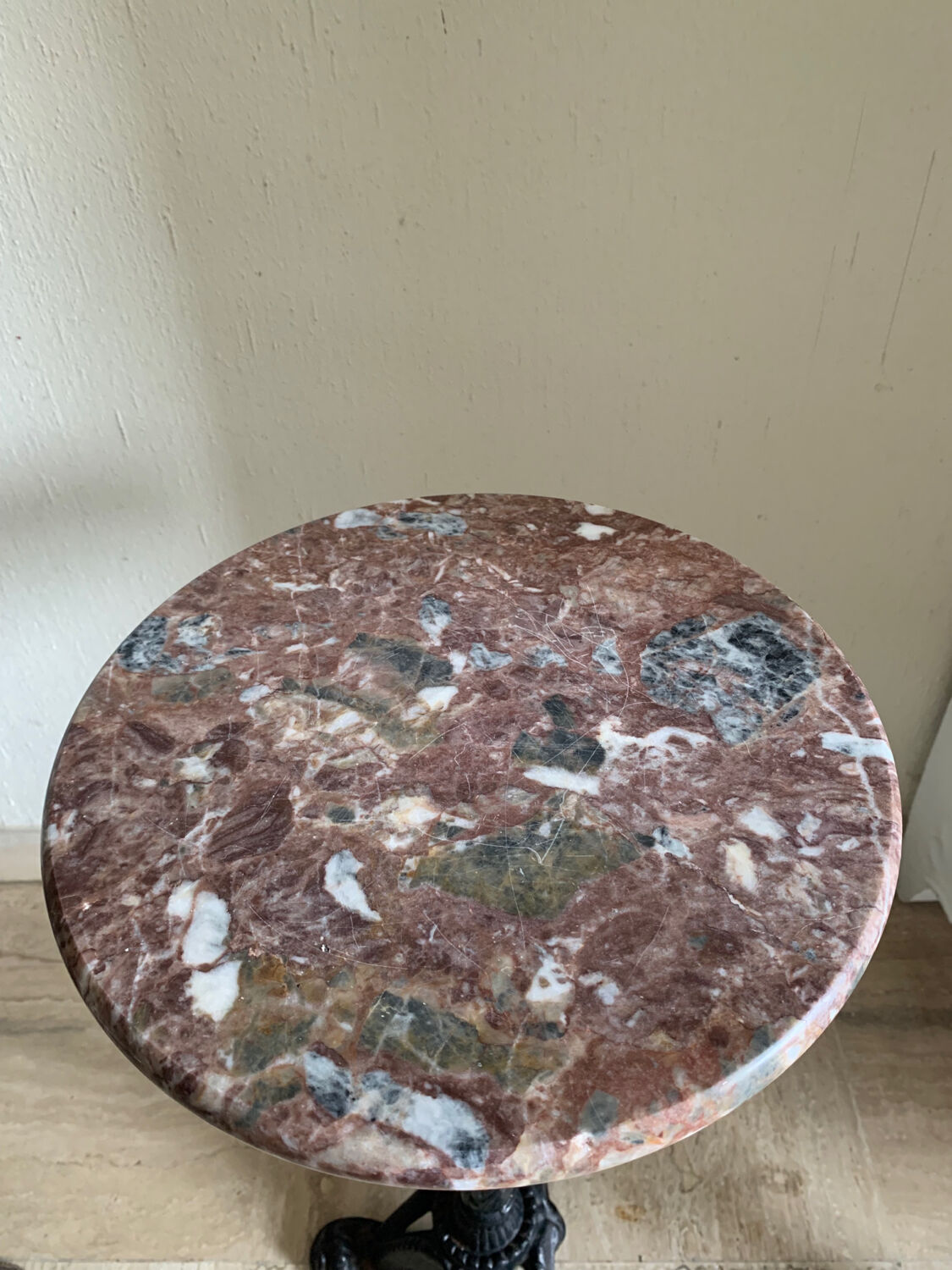 Mini bistro style pedestal table