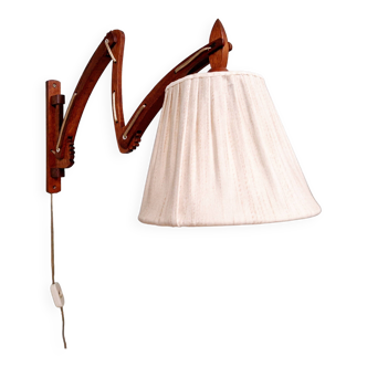 Scandinavian design teak scissor wall light, 1960s
