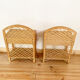Pair of vintage wicker and rattan bedside tables
