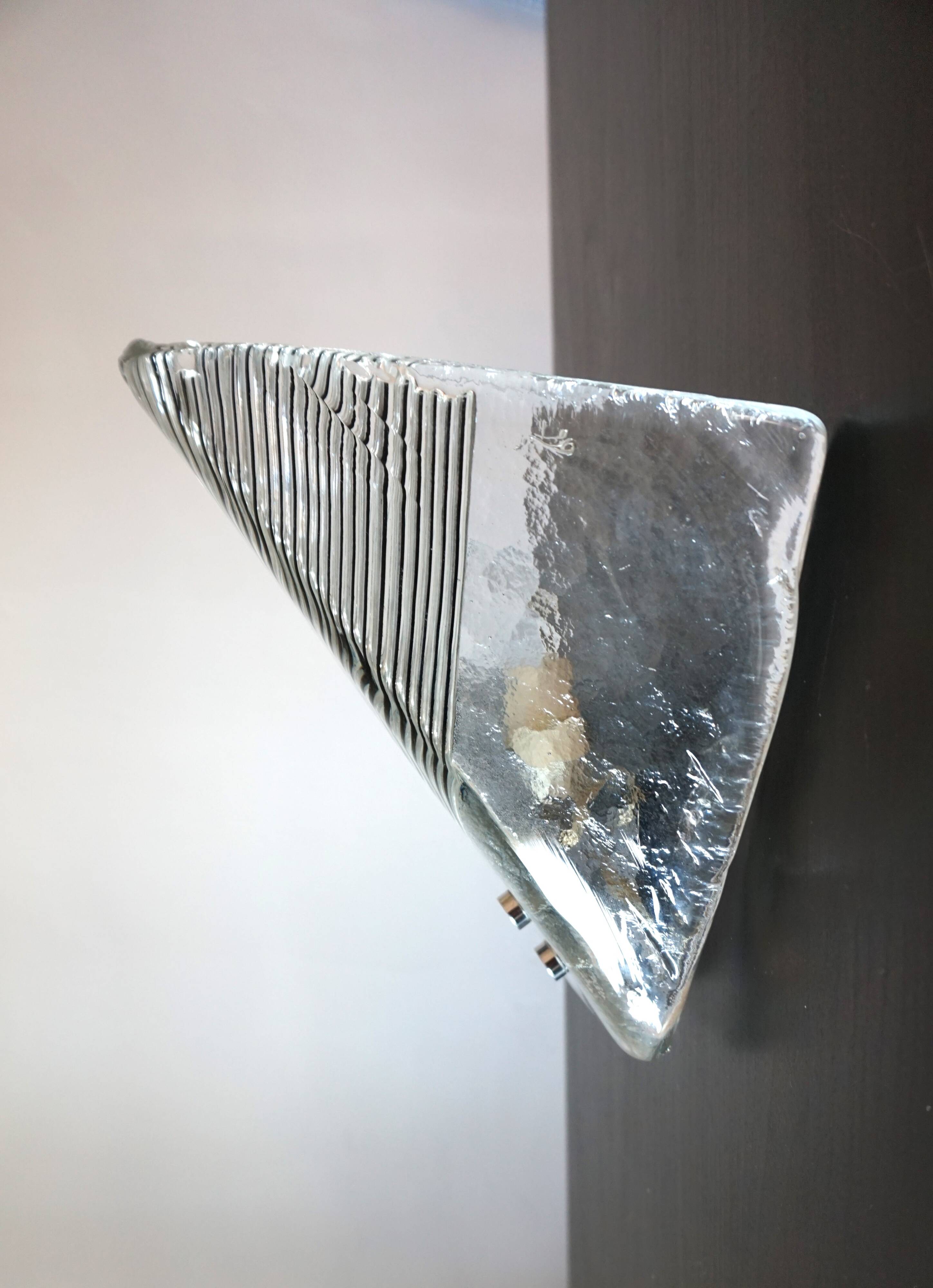 Applique en verre de Murano glacé Vetri, 1970