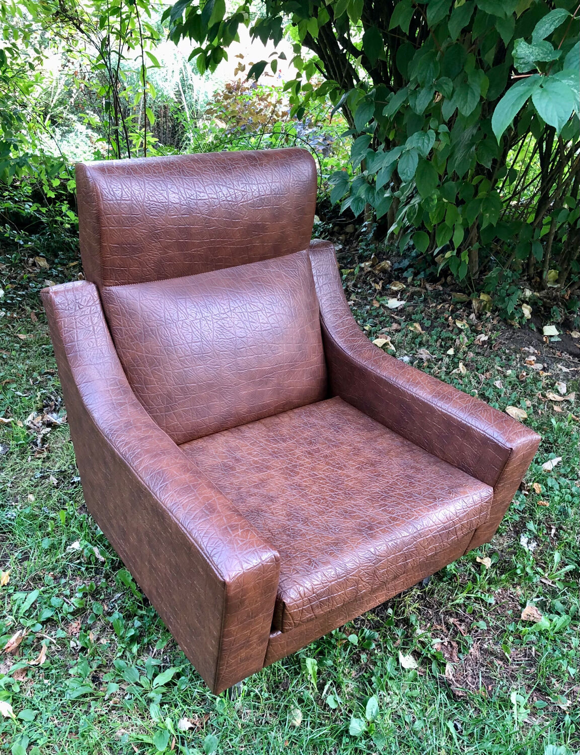 Fauteuil Skaï vintage