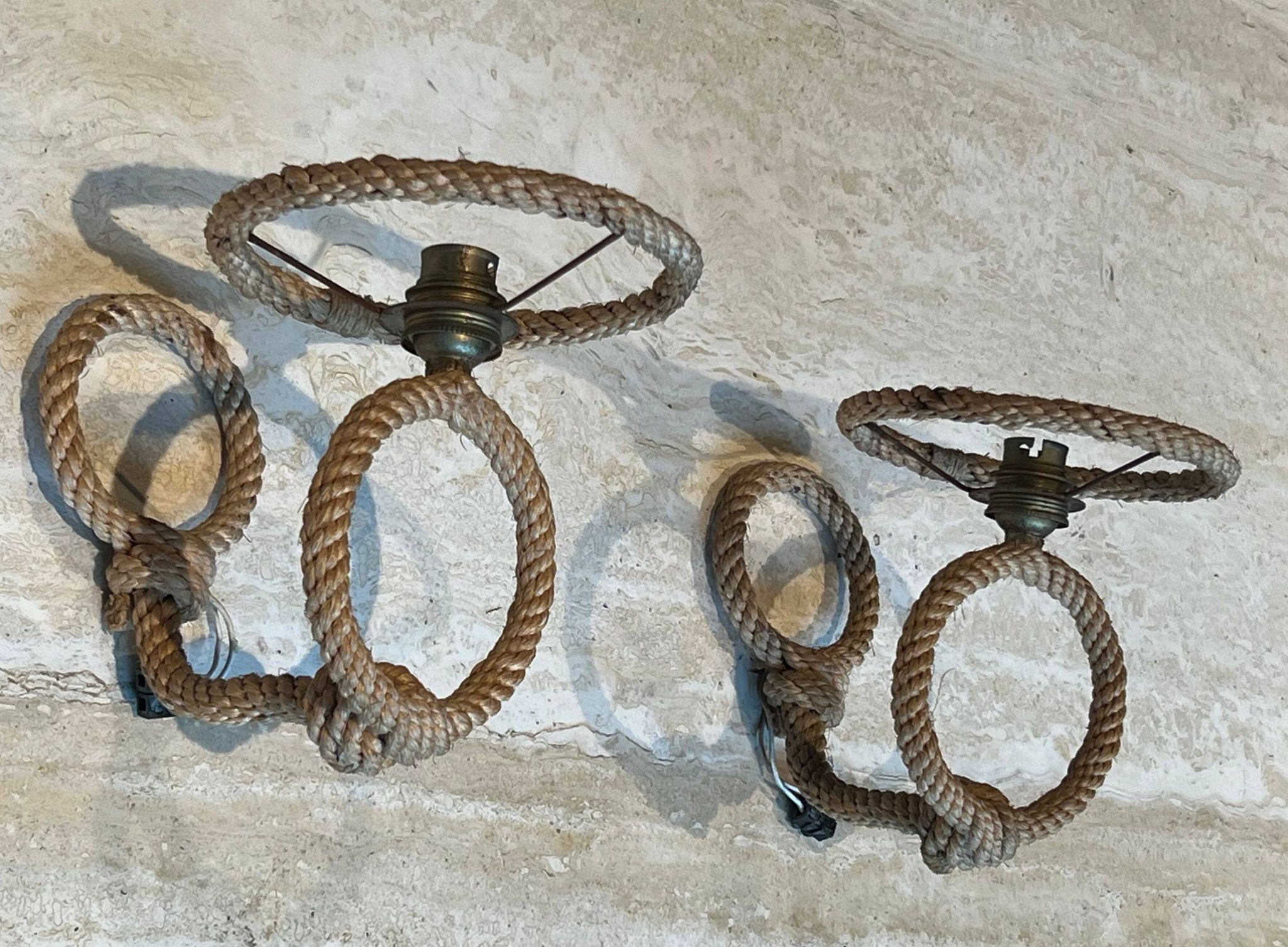 Paire d'appliques en corde d'Audoux Minet