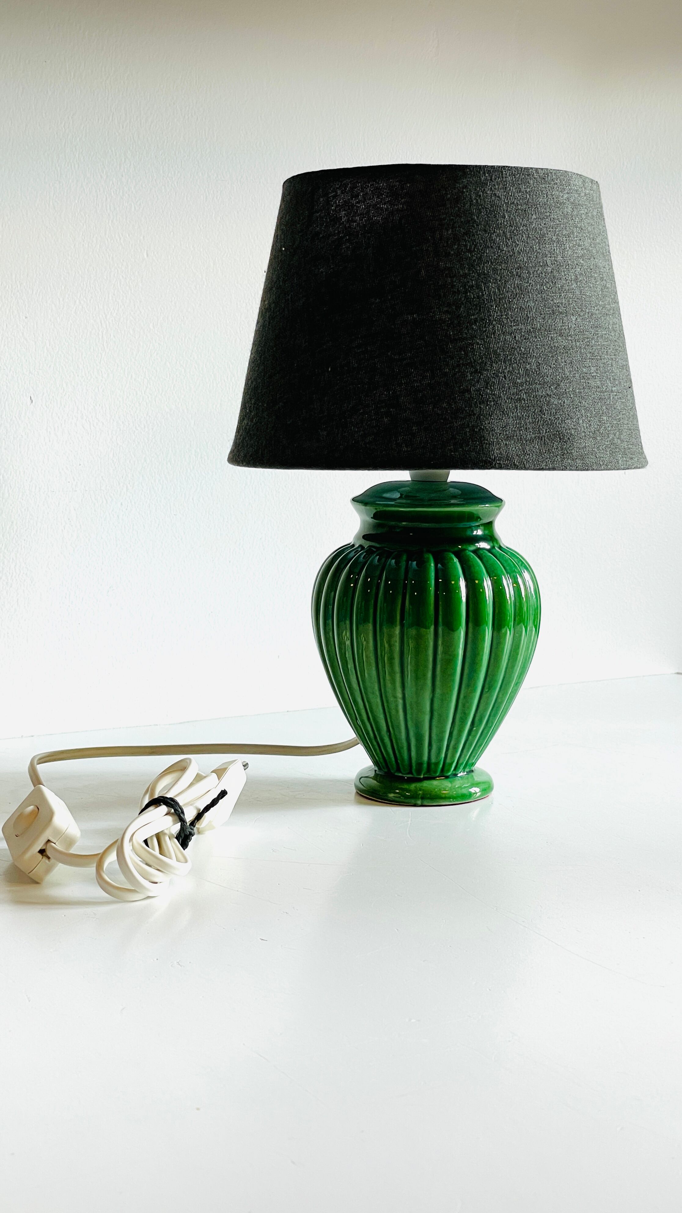 Green ceramic lamp 90s