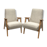 Pair of reupholstered 60s armchairs