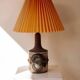Lampe de table en céramique par IB Oluf Hansen avec abat-jour plissé