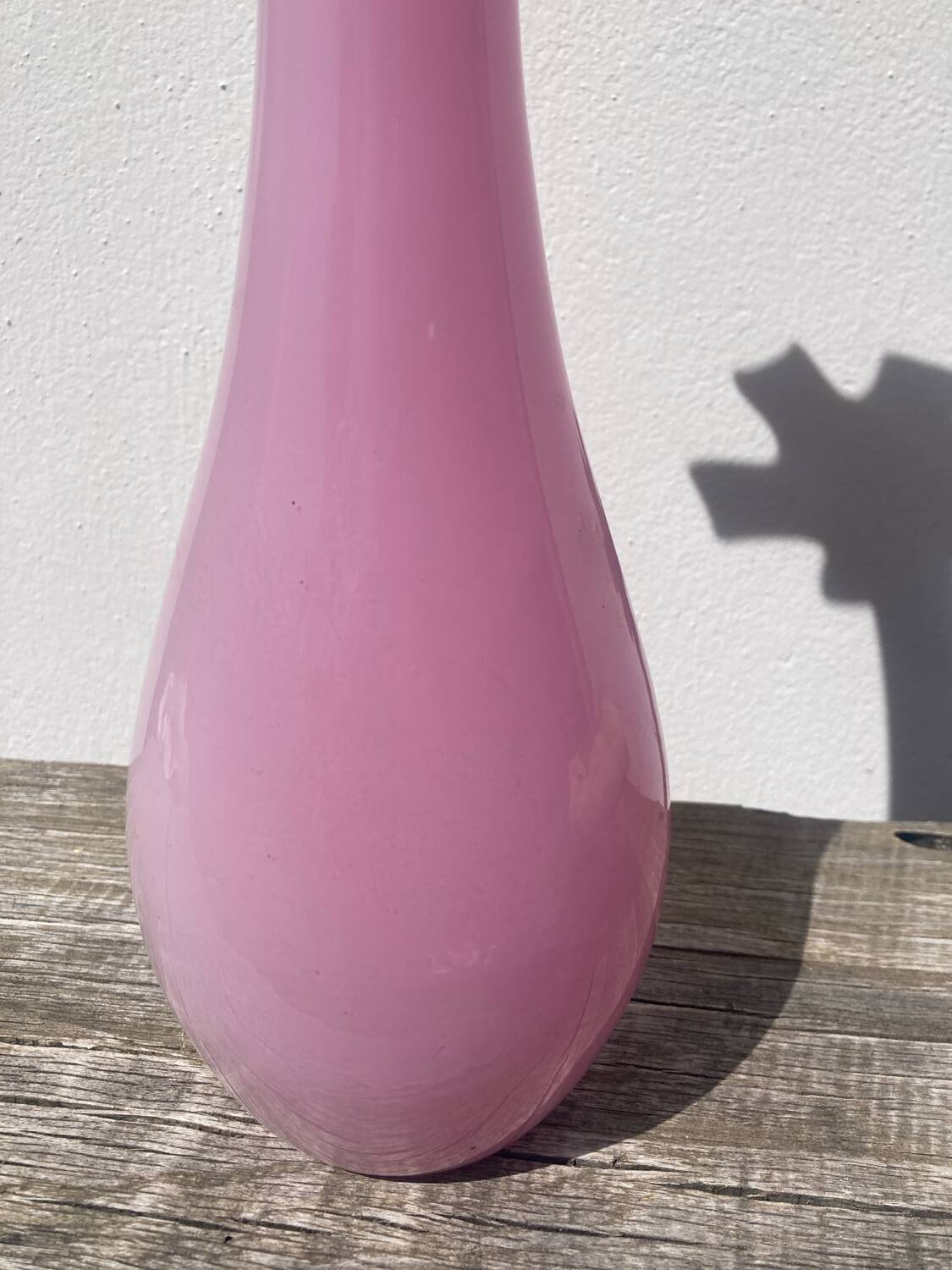 Grand vase fleur opaline rose